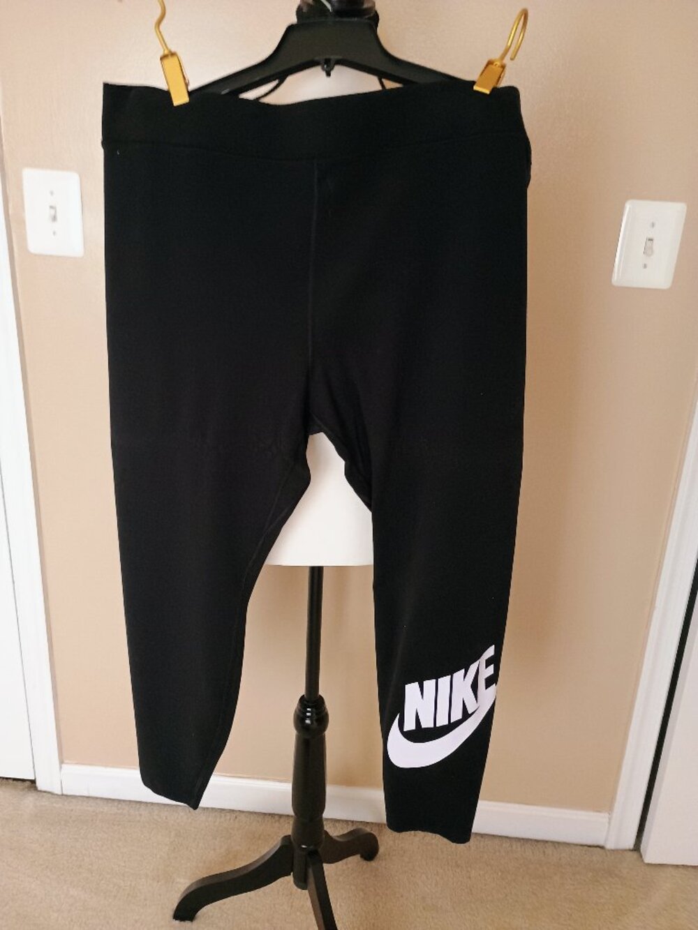 NIKE LEGGINGS-BLACK/WHITE WOMENS-1X-BRAND NEW